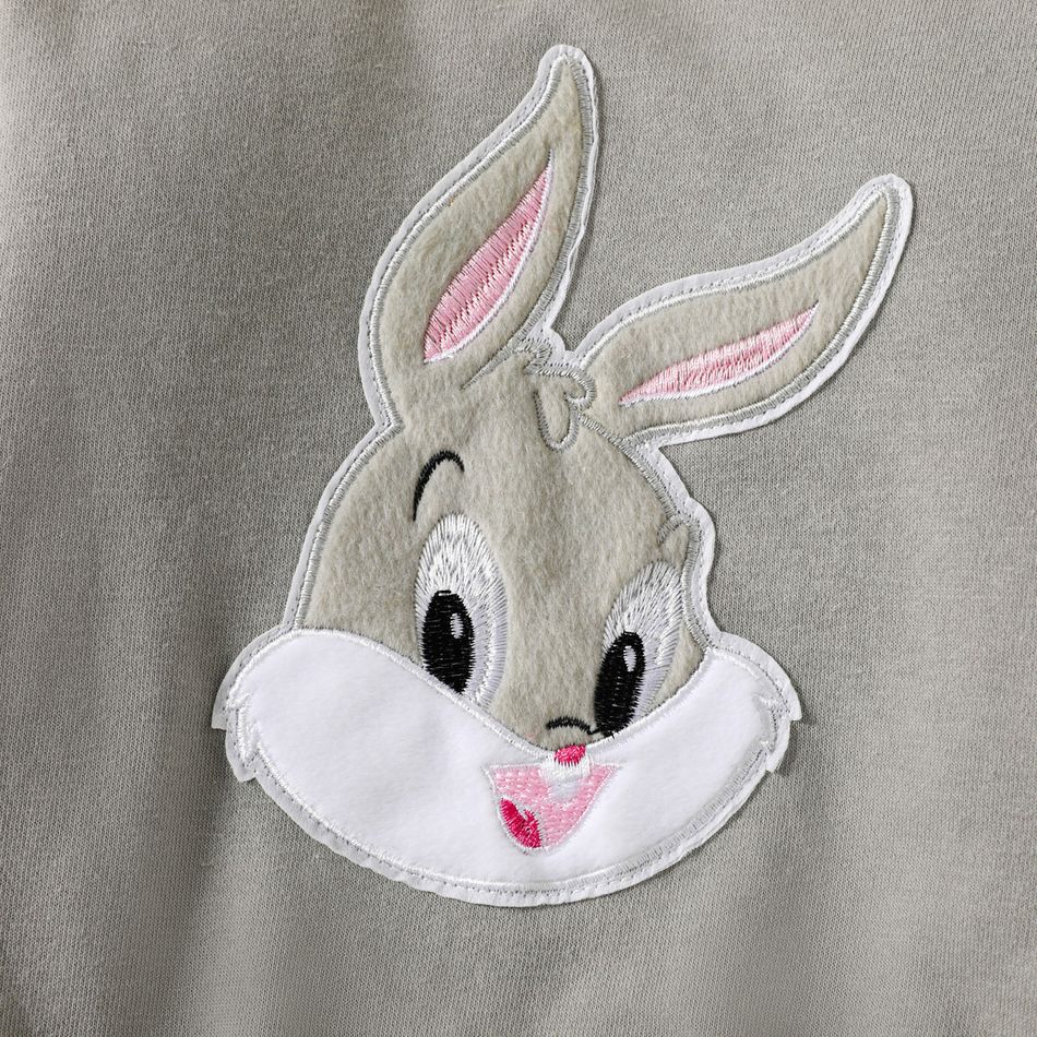 Looney Tunes Toddler Girl/Boy Character Embroidered Colorblock Cotton Sweatshirt Grey big image 4