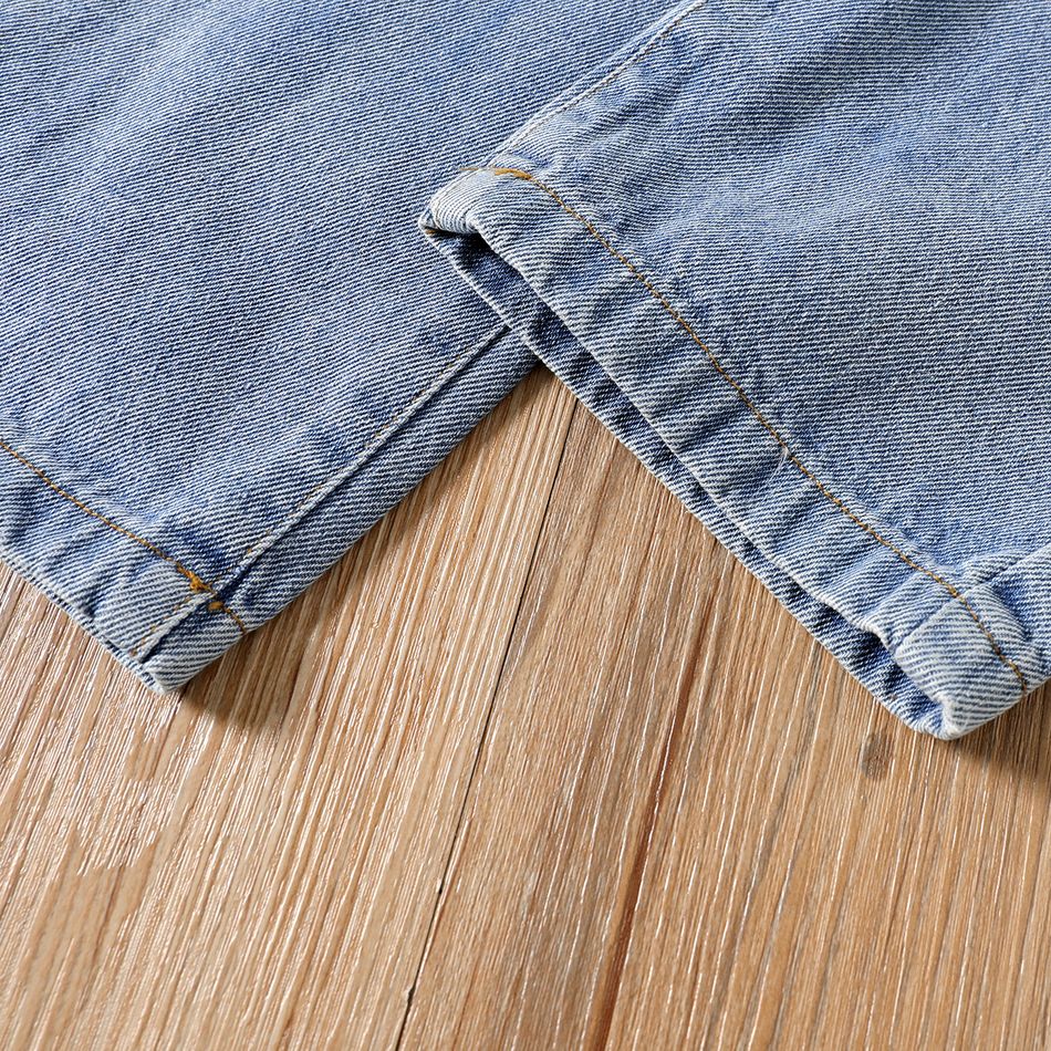 Kid Boy Casual Elasticized Straight Denim Jeans Blue big image 3
