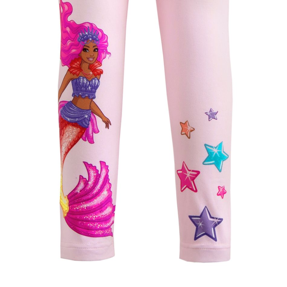 barbie leggings jupe à volants imprimé étoile pour petite fille Rose big image 3