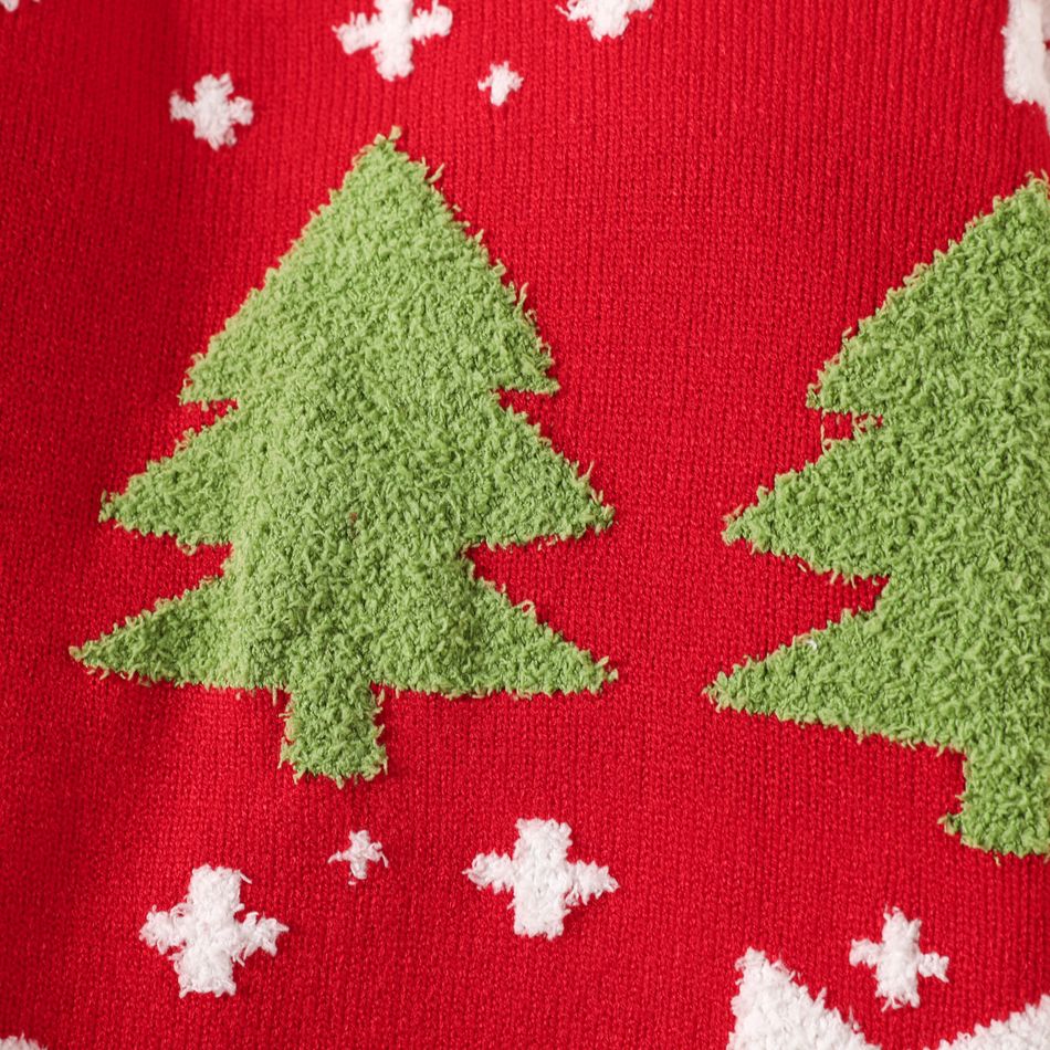 Toddler Boy/Girl Christmas Pattern Fleece Sweater Red big image 5