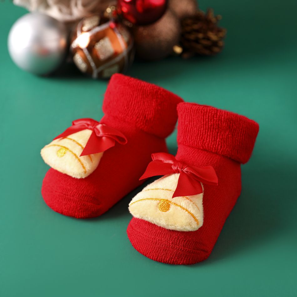 1 Pair Baby / Toddler Christmas 3D Cartoon Decor Non-slip Socks Yellow big image 6