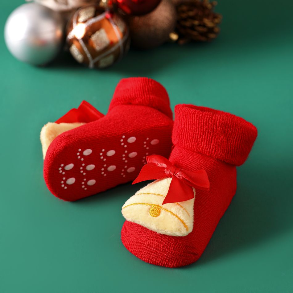 1 Pair Baby / Toddler Christmas 3D Cartoon Decor Non-slip Socks Yellow big image 5