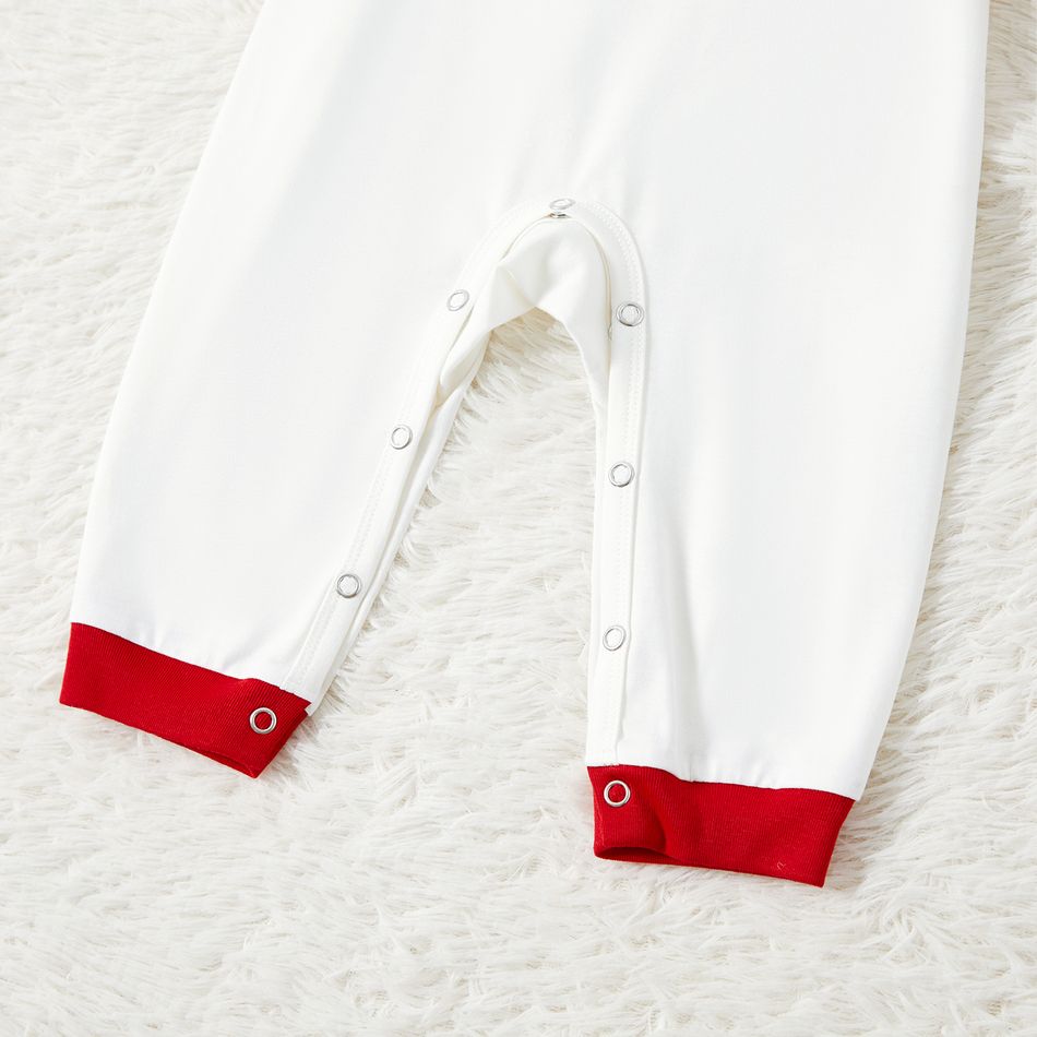 Christmas Family Matching Santa Claus Print Raglan-sleeve Plaid Pajamas Sets (Flame Resistant) redblack big image 14