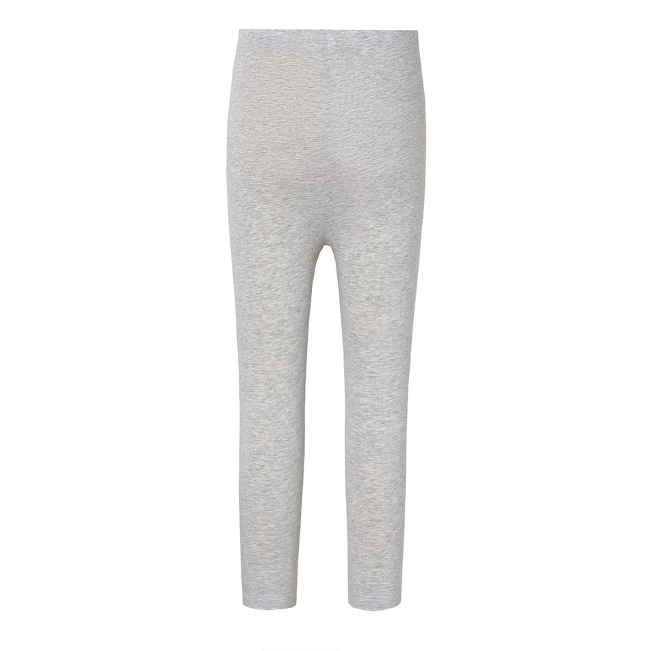 Go-Neat Water Repellent and Stain Resistant Mommy and Me 95% Cotton Solid Leggings flowergrey big image 6