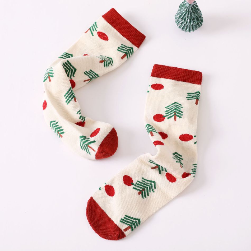 Baby Christmas Print Socks Beige big image 6