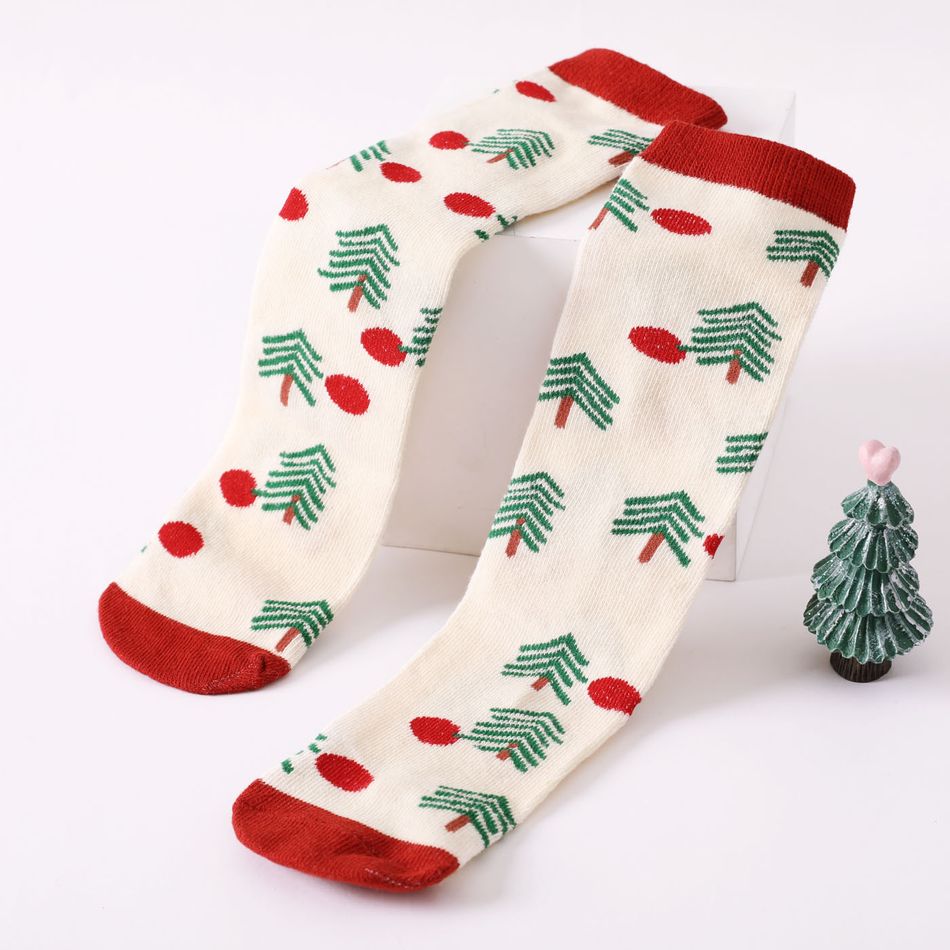 Baby Christmas Print Socks Beige big image 3