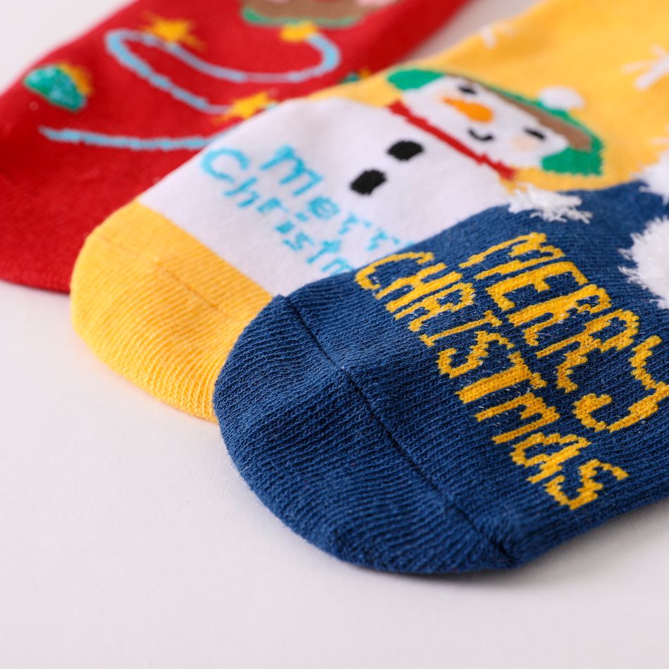 3-pairs Baby / Toddler Christmas Thermal Socks Set Red big image 6