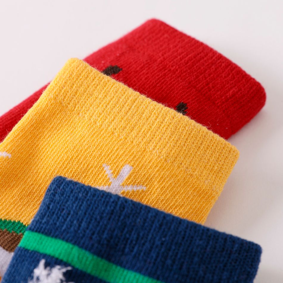 3-pairs Baby / Toddler Christmas Thermal Socks Set Red big image 5