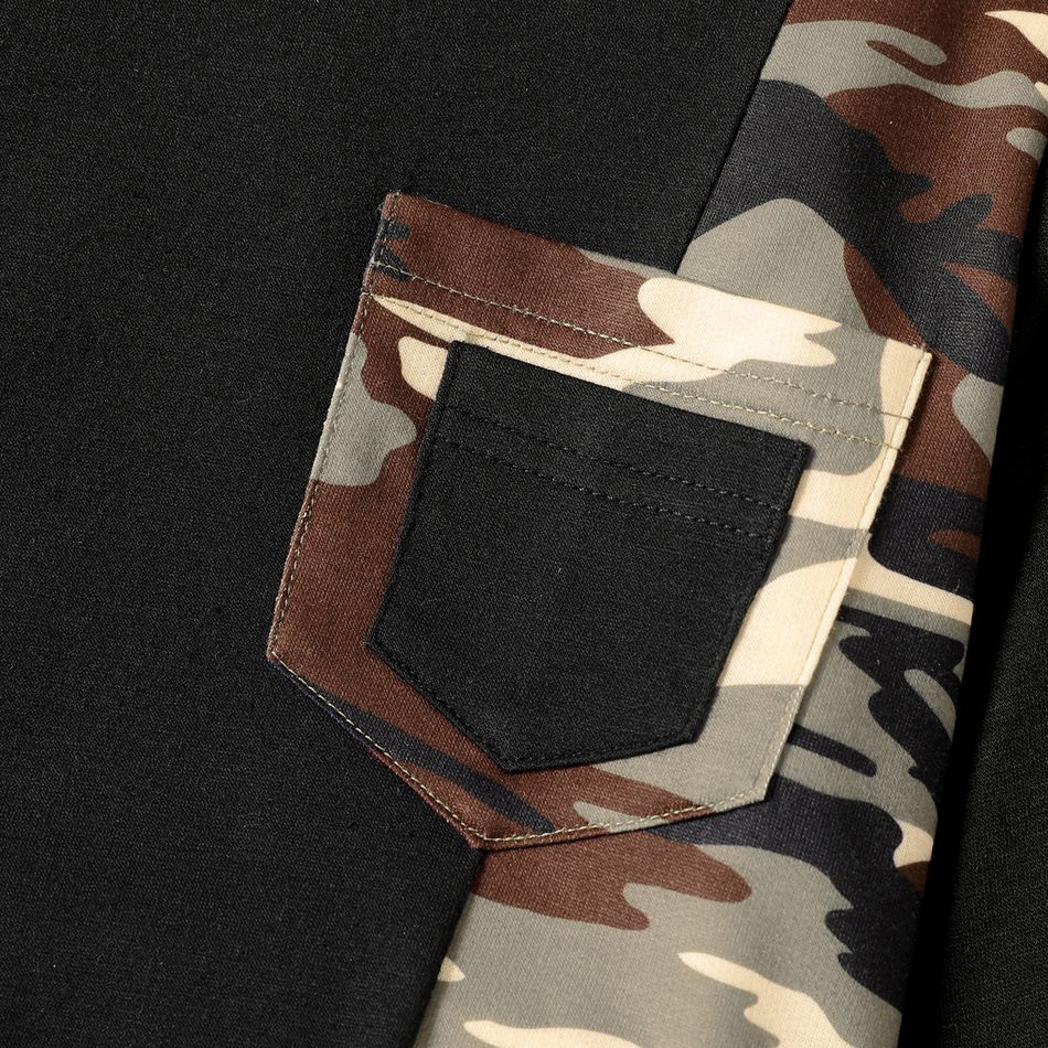 2 unidades Criança Conjuntos Menino Camuflado Costuras de tecido Preto big image 4