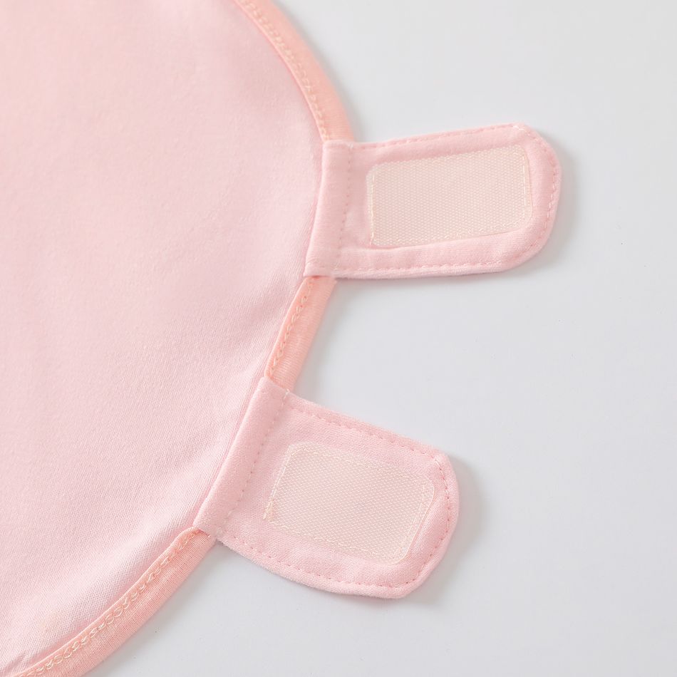 2-pack 100% Cotton Newborn Receiving Blanket Baby Sleeping Bag Swaddles Wrap Blanket & Beanie Hat Set Light Pink big image 6