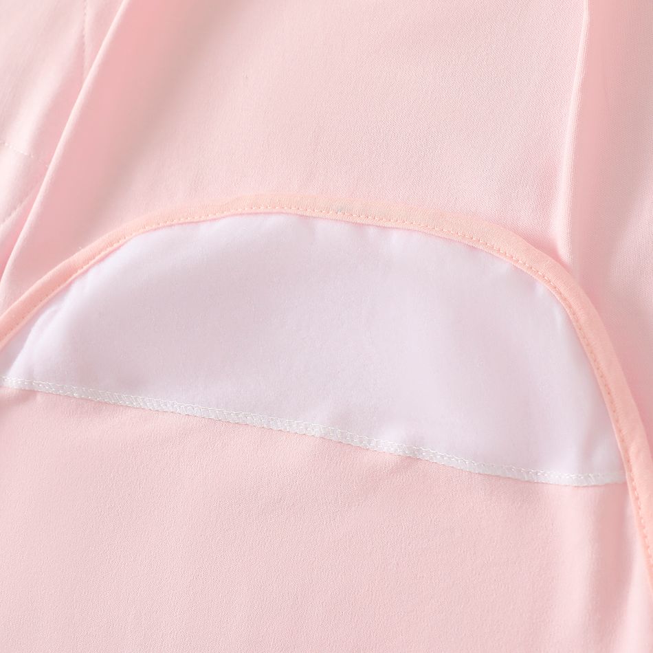2-pack 100% Cotton Newborn Receiving Blanket Baby Sleeping Bag Swaddles Wrap Blanket & Beanie Hat Set Light Pink big image 4