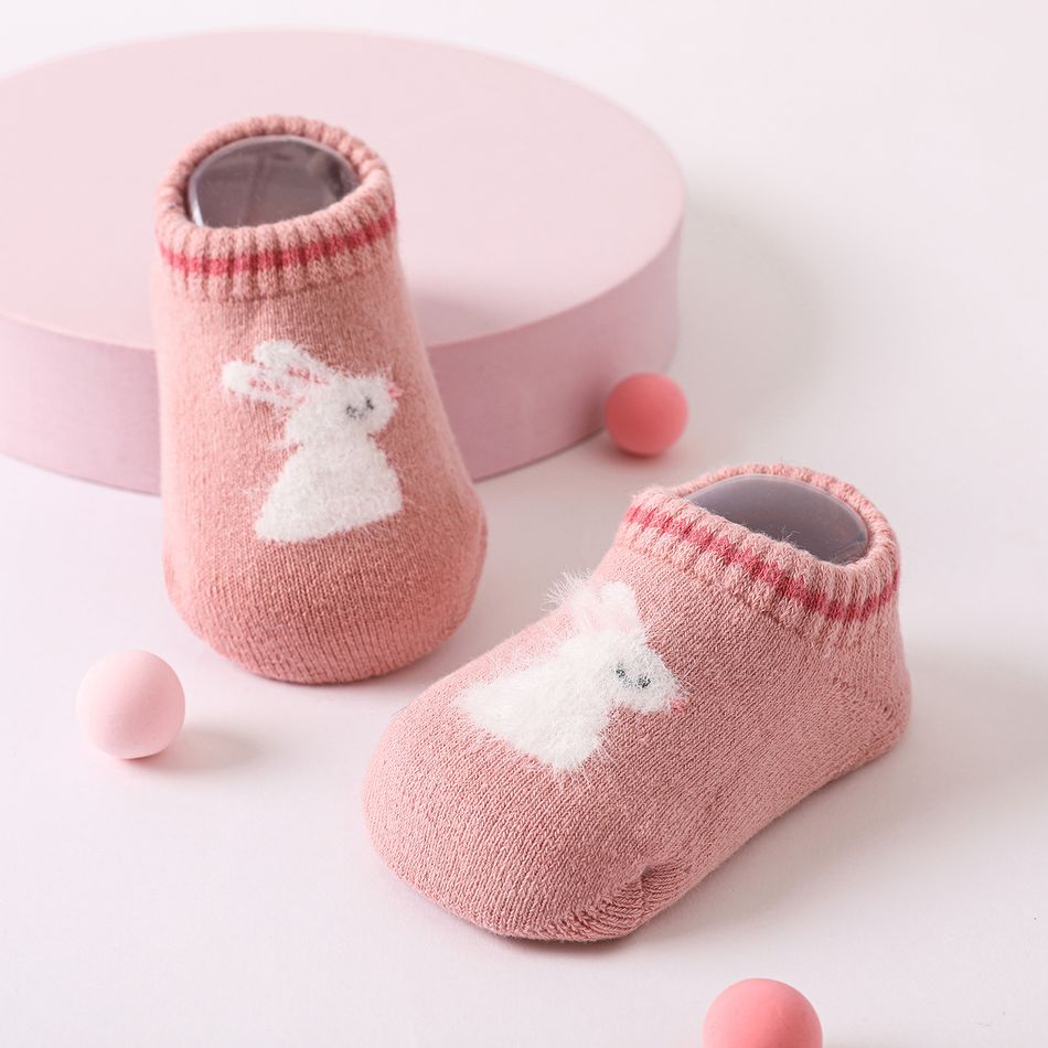 Baby / Toddler Fluffy Cartoon Animal Graphic Socks Pink big image 4