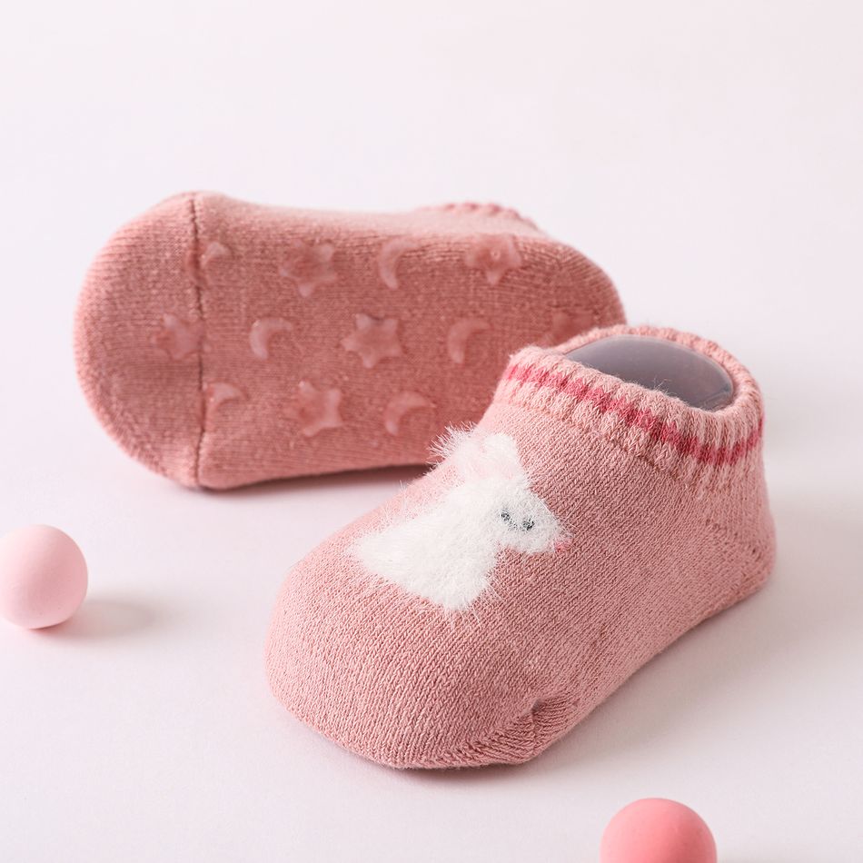 Baby / Toddler Fluffy Cartoon Animal Graphic Socks Pink big image 1