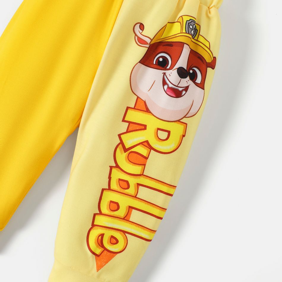 PAW Patrol Little Boy/Girl Cartoon Dog Print Long-sleeve Hoodie and Sweatpants Set Yellow big image 5
