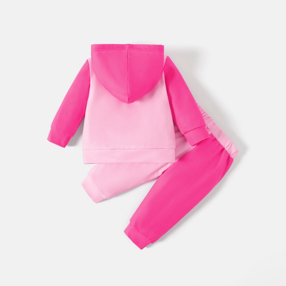 PAW Patrol Little Boy/Girl Cartoon Dog Print Long-sleeve Hoodie and Sweatpants Set Pink big image 2