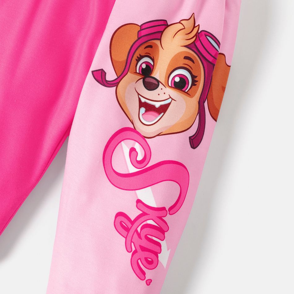 PAW Patrol Little Boy/Girl Cartoon Dog Print Long-sleeve Hoodie and Sweatpants Set Pink big image 5