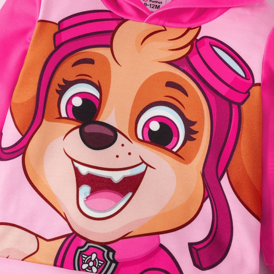 PAW Patrol Little Boy/Girl Cartoon Dog Print Long-sleeve Hoodie and Sweatpants Set Pink big image 4