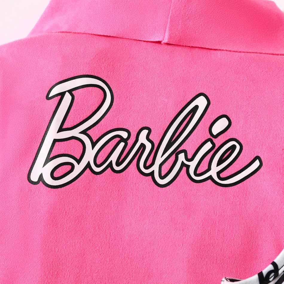 Barbie 2pcs Toddler Girl Sleeveless Dress and Suede Cardigan Jacket Set PINK big image 3