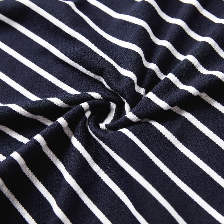 Maternity Stripe Button Long-sleeve Top Deep Blue big image 6