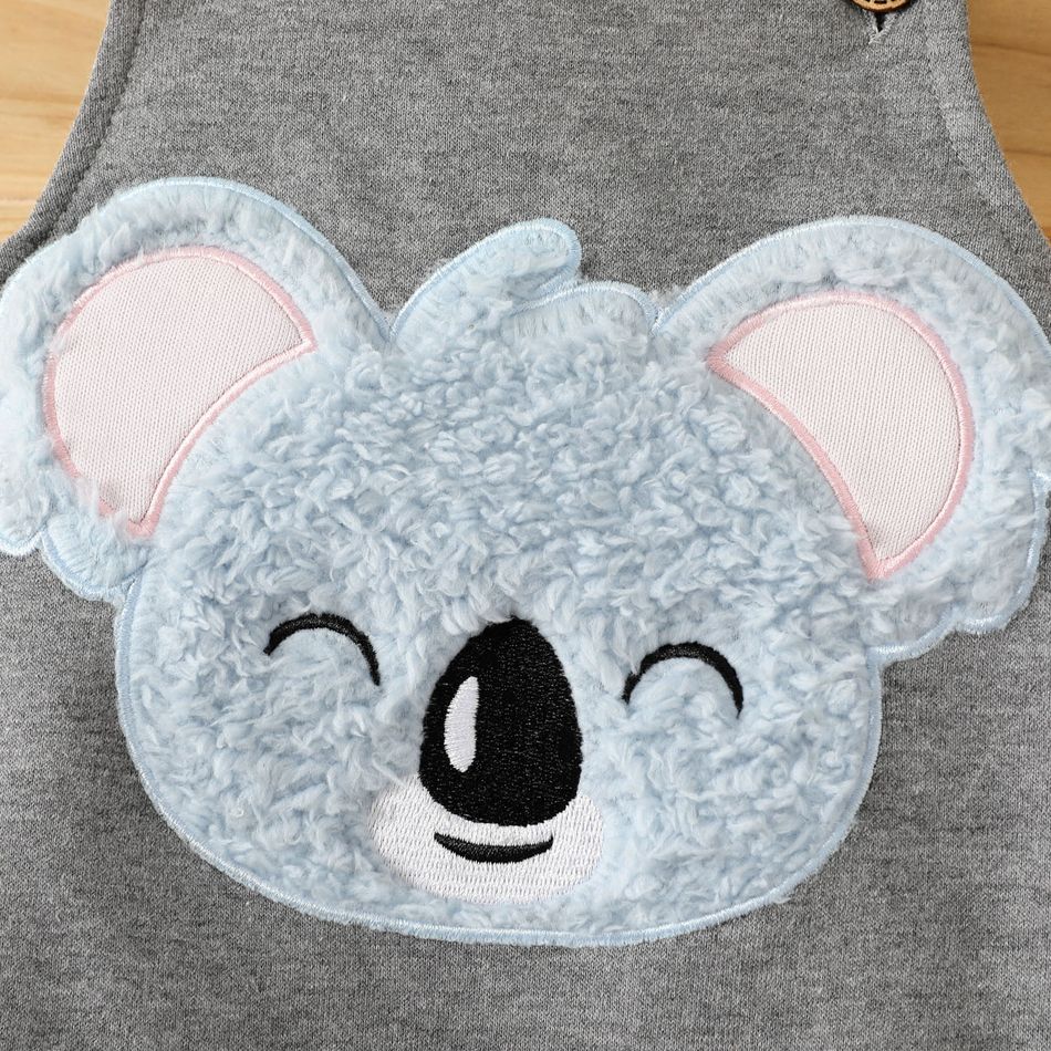 Baby Boy/Girl Koala Embroidered Grey Overalls DeepGery big image 4