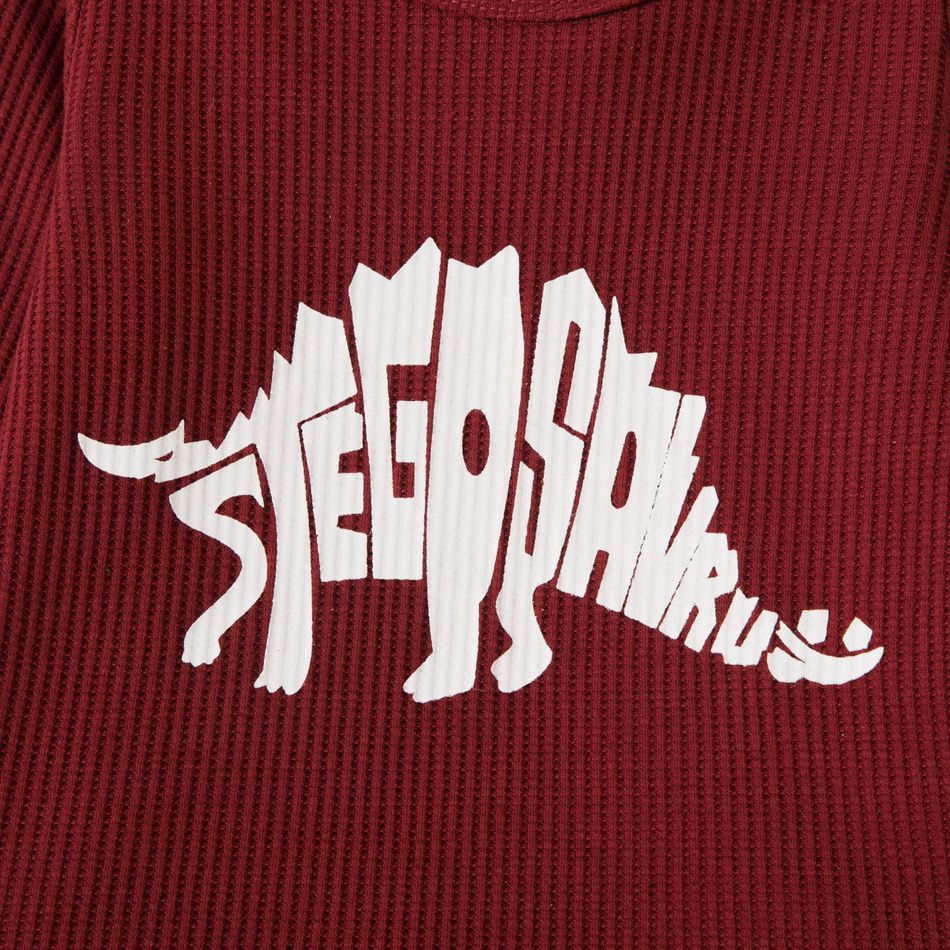 Enfant en bas âge Garçon Enfantin Dinosaure Sweat-shirt Bordeaux big image 4