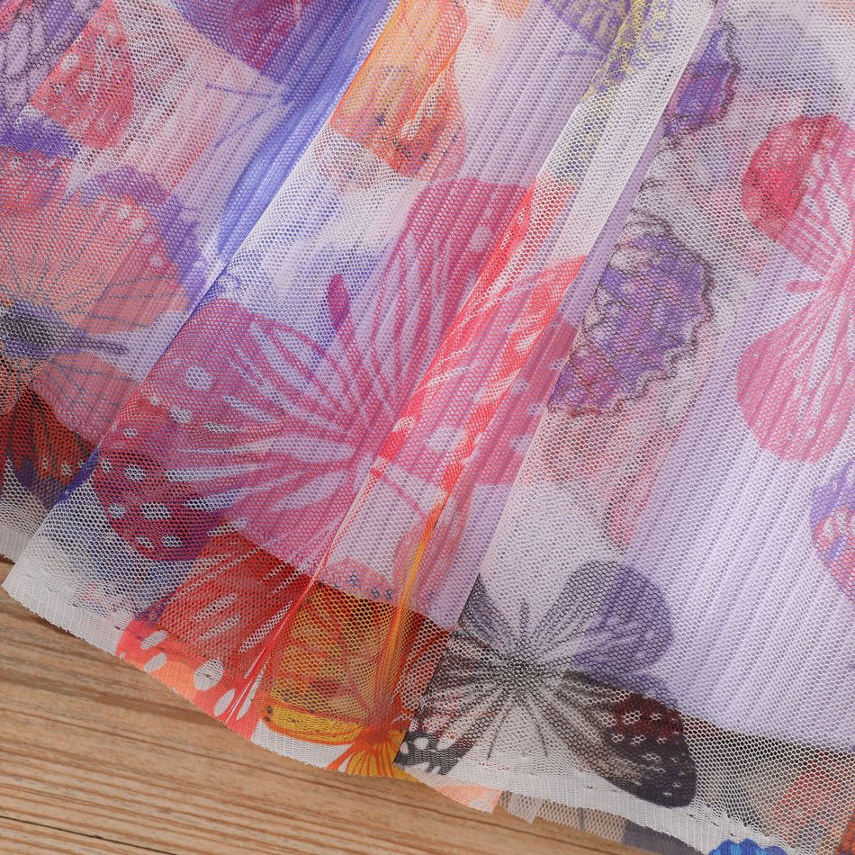 2 unidades Bebé Extremidades franzidas Borboleta Bonito Manga comprida Vestidos Roxo Claro big image 3