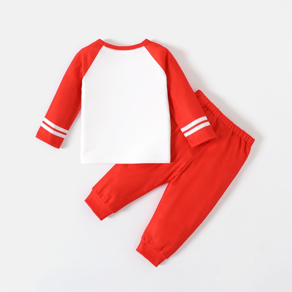 Thomas and Friends Baby Boy/Girl Raglan-sleeve Graphic T-shirt and Sweatpants Set Red big image 3