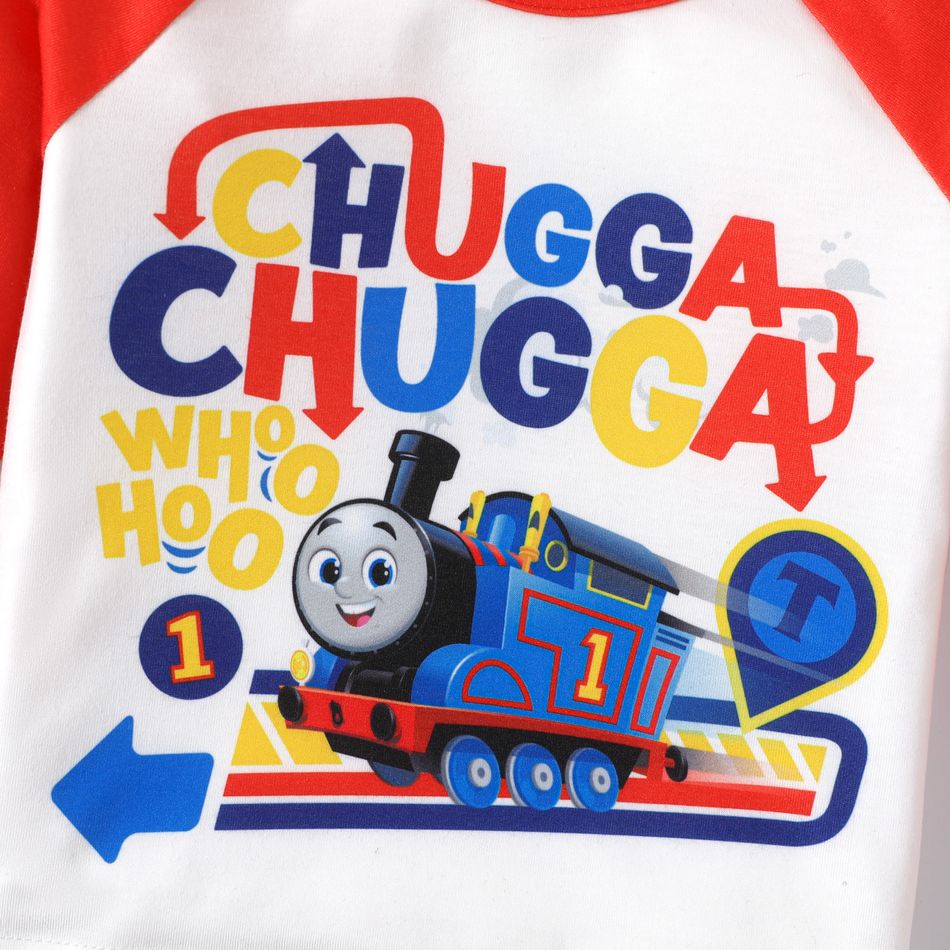 Thomas and Friends Baby Boy/Girl Raglan-sleeve Graphic T-shirt and Sweatpants Set Red big image 5