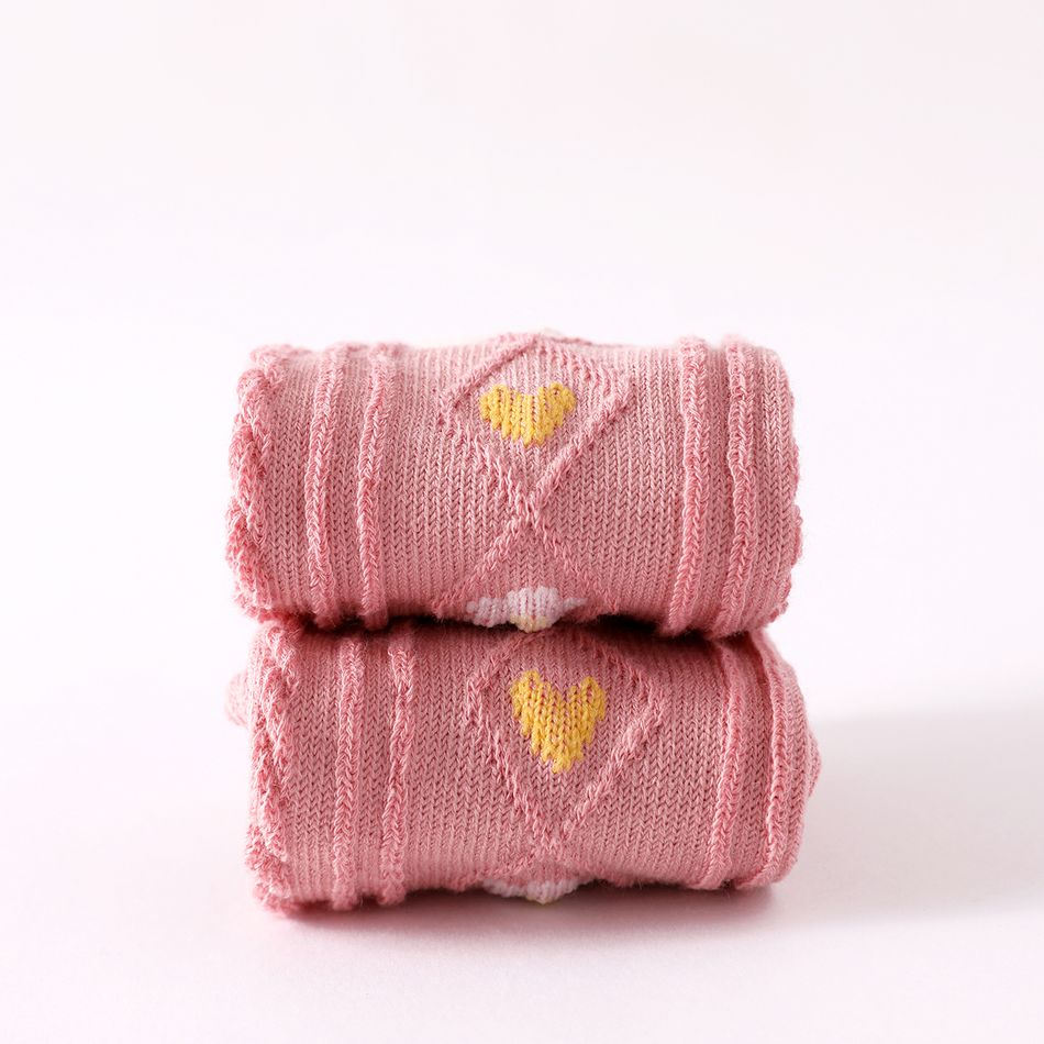 Baby / Toddler Floral & Heart Pattern Long Stockings Pink big image 5