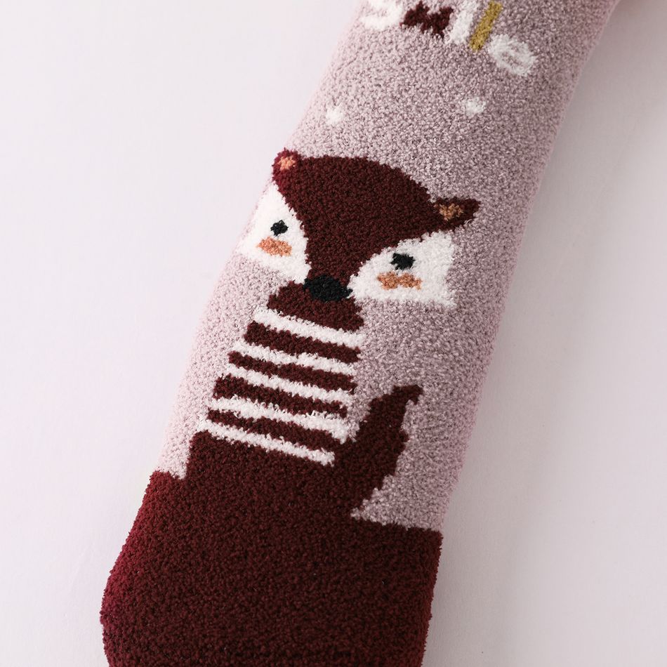 Baby Christmas Fluffy Trim Thick Long Stockings Purple big image 3