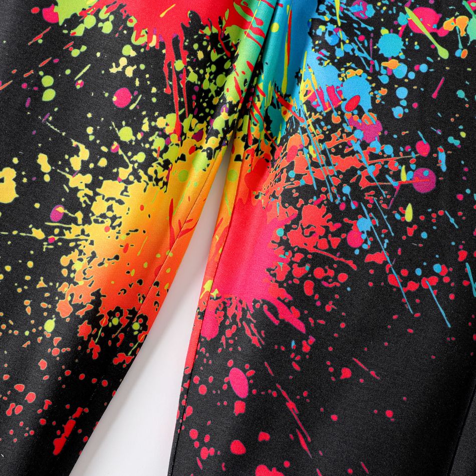 Calças elásticas com estampa colorblock para menino menino Preto big image 4
