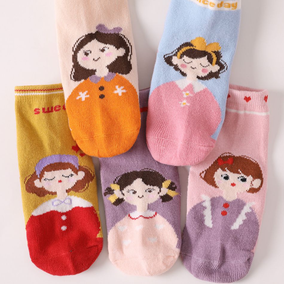 5-pairs Baby / Toddler Cartoon Comics Graphic Crew Socks Set Multi-color big image 5