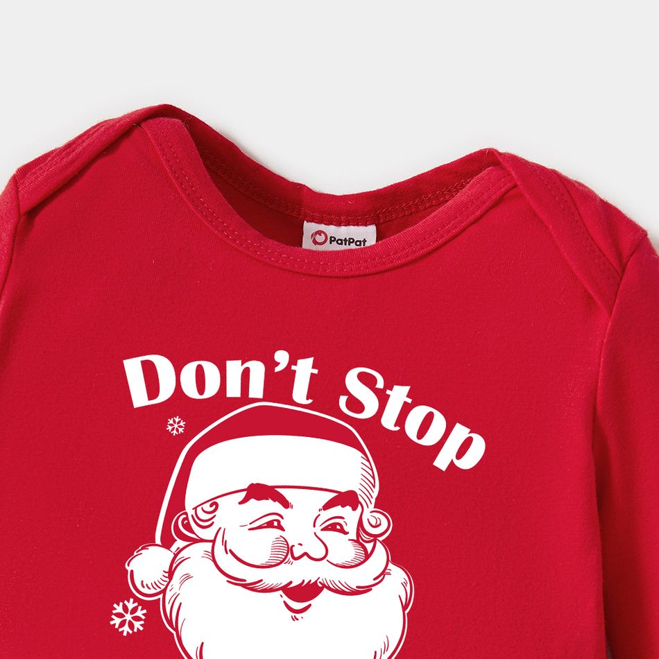 Christmas Family Matching 100% Cotton Long-sleeve Santa & Letter Print Red Sweatshirts Red big image 9