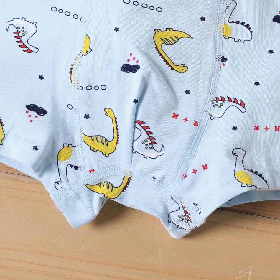4-Pack Kid Boy Dinosaur Print/Stripe Boxer Briefs Underwear Multi-color big image 7