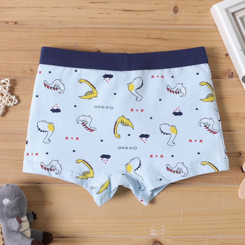 4-Pack Kid Boy Dinosaur Print/Stripe Boxer Briefs Underwear Multi-color big image 5