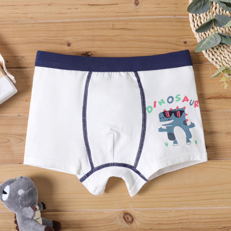 4-Pack Kid Boy Dinosaur Print/Stripe Boxer Briefs Underwear Multi-color big image 11