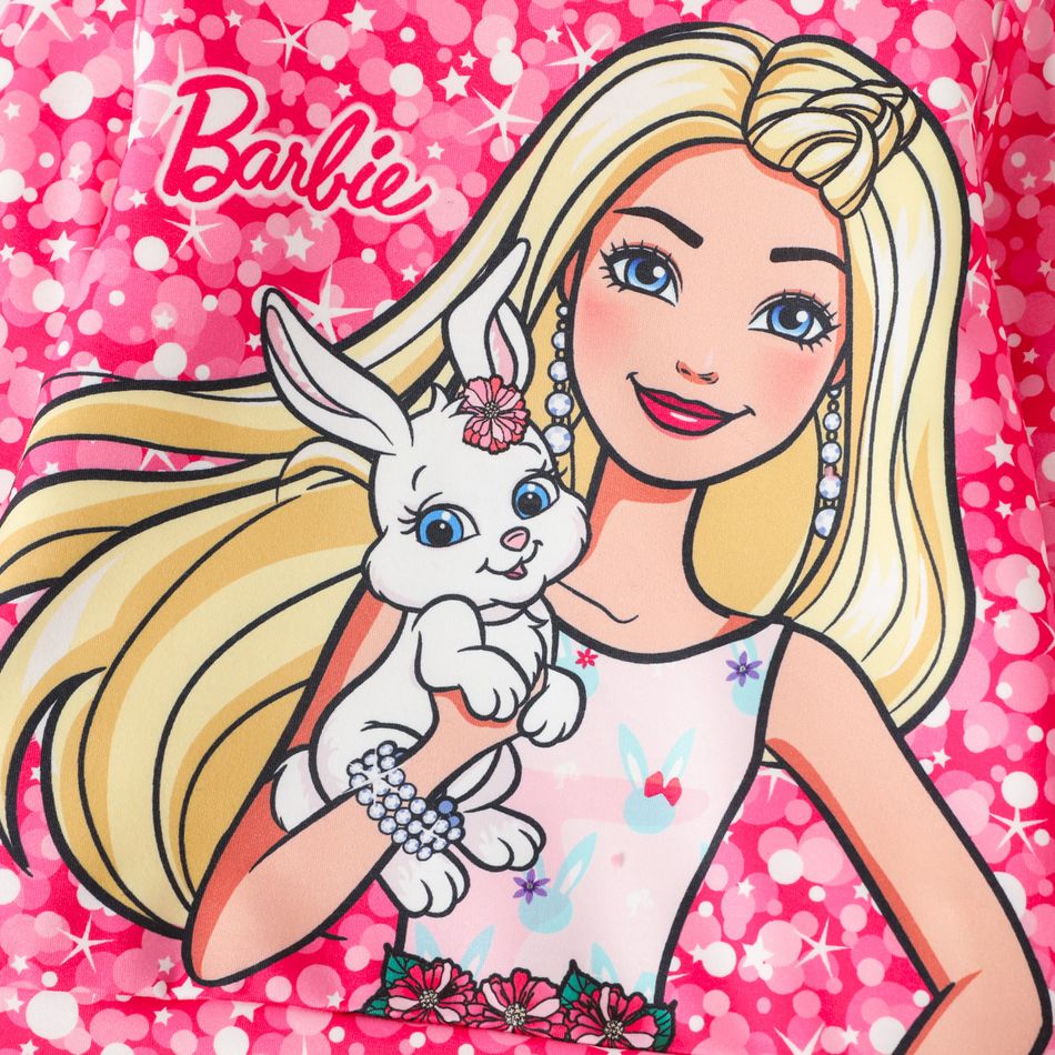 Barbie 2pcs Toddler Girl Stars Bubble Print Pink Sweatshirt and Cotton Pants Set Pink big image 3