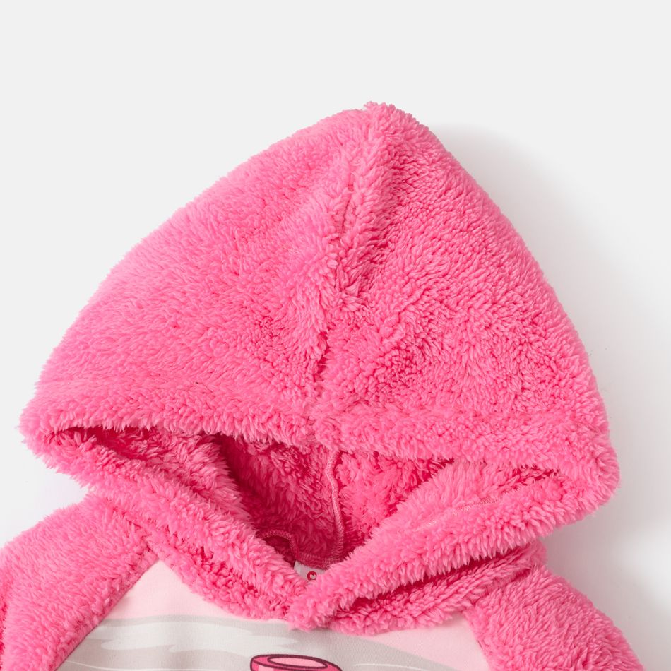 PAW Patrol 2pcs Toddler Girl/Boy Colorblock Fuzzy Fleece Hoodie Sweatshirt and Pants Set Pink big image 3