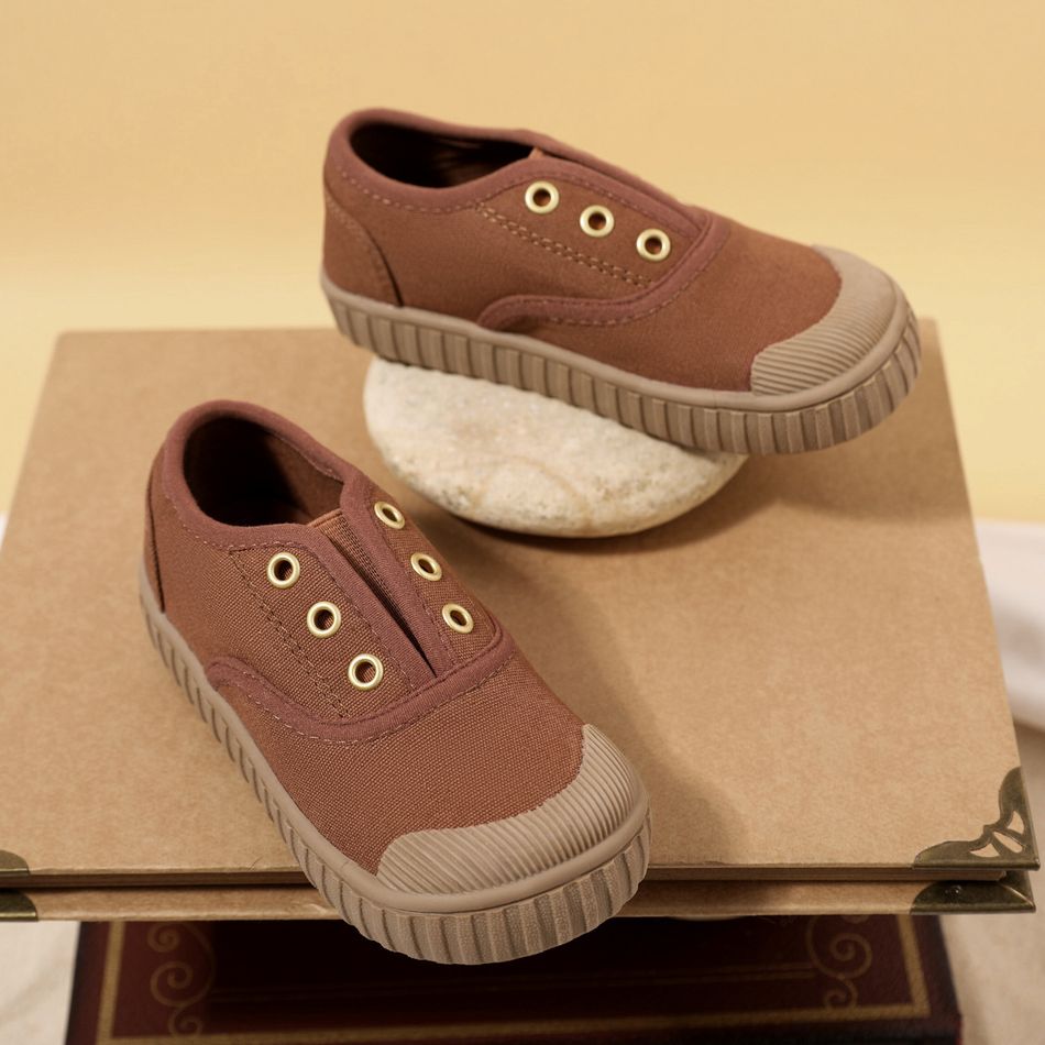Toddler Simple Casual Canvas Shoes Brown big image 2