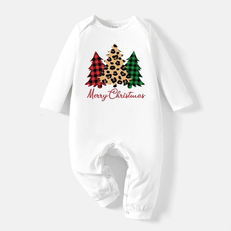 Go-Neat Water Repellent and Stain Resistant Mommy and Me Christmas Tree & Letter Print Long-sleeve Tee White big image 4