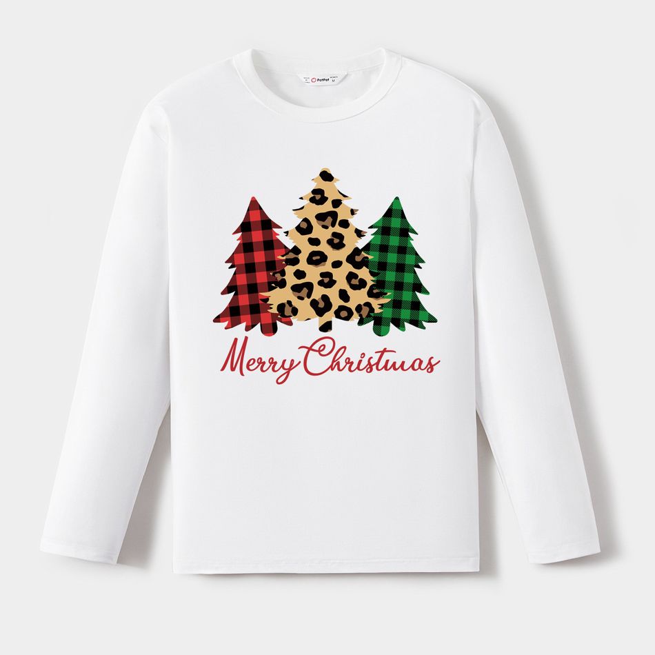Go-Neat Water Repellent and Stain Resistant Mommy and Me Christmas Tree & Letter Print Long-sleeve Tee White big image 2