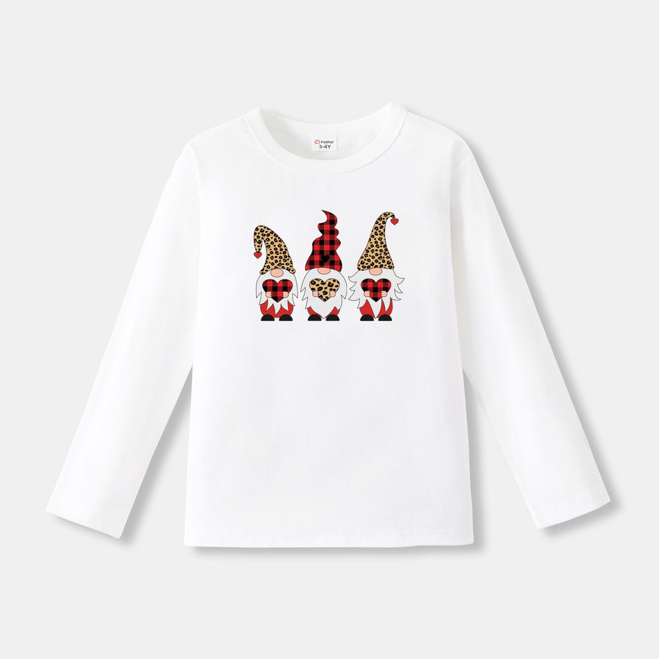 Go-Neat Water Repellent and Stain Resistant Mommy and Me Christmas Dwarf Print Long-sleeve Tee White big image 3