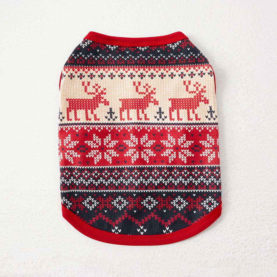 Christmas Family Matching Allover Deer & Snowflake Print Long-sleeve Pajamas Sets (Flame Resistant) DeepSapphireBlue big image 11