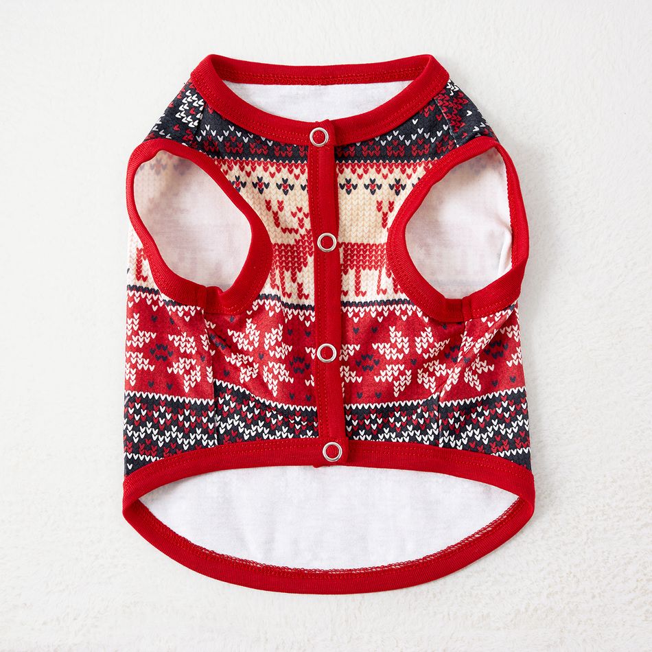 Christmas Family Matching Allover Deer & Snowflake Print Long-sleeve Pajamas Sets (Flame Resistant) DeepSapphireBlue big image 10