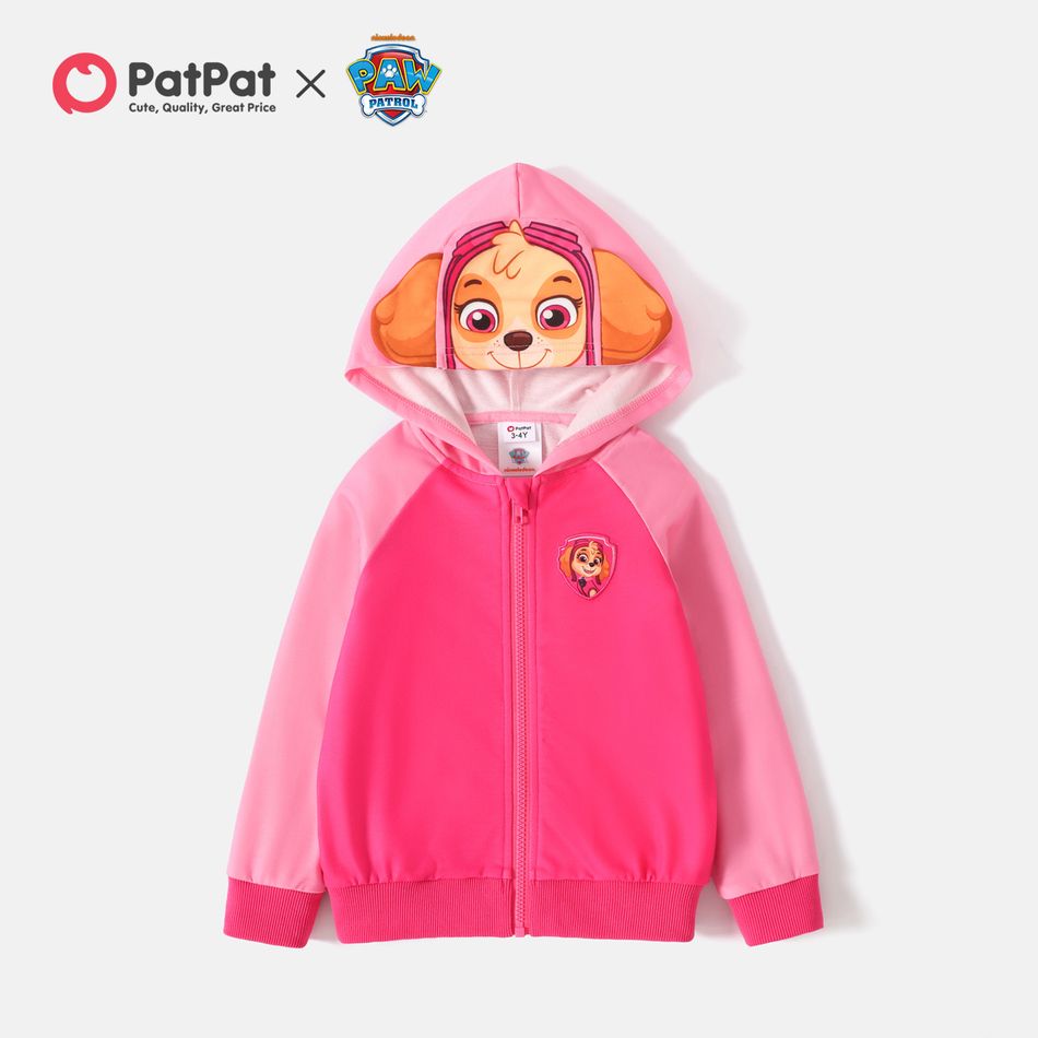 PAW Patrol Toddler Boy/Girl Colorblock Zipper Design Hooded Jacket Pink big image 1