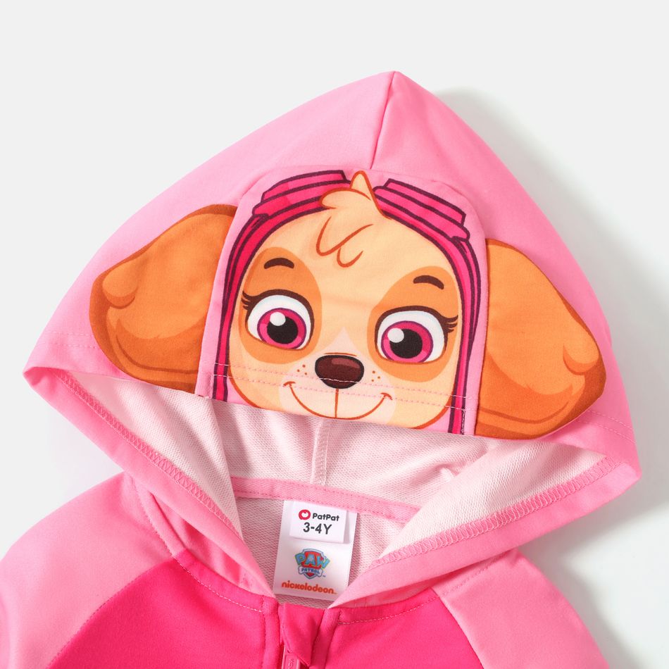 PAW Patrol Toddler Boy/Girl Colorblock Zipper Design Hooded Jacket Pink big image 4
