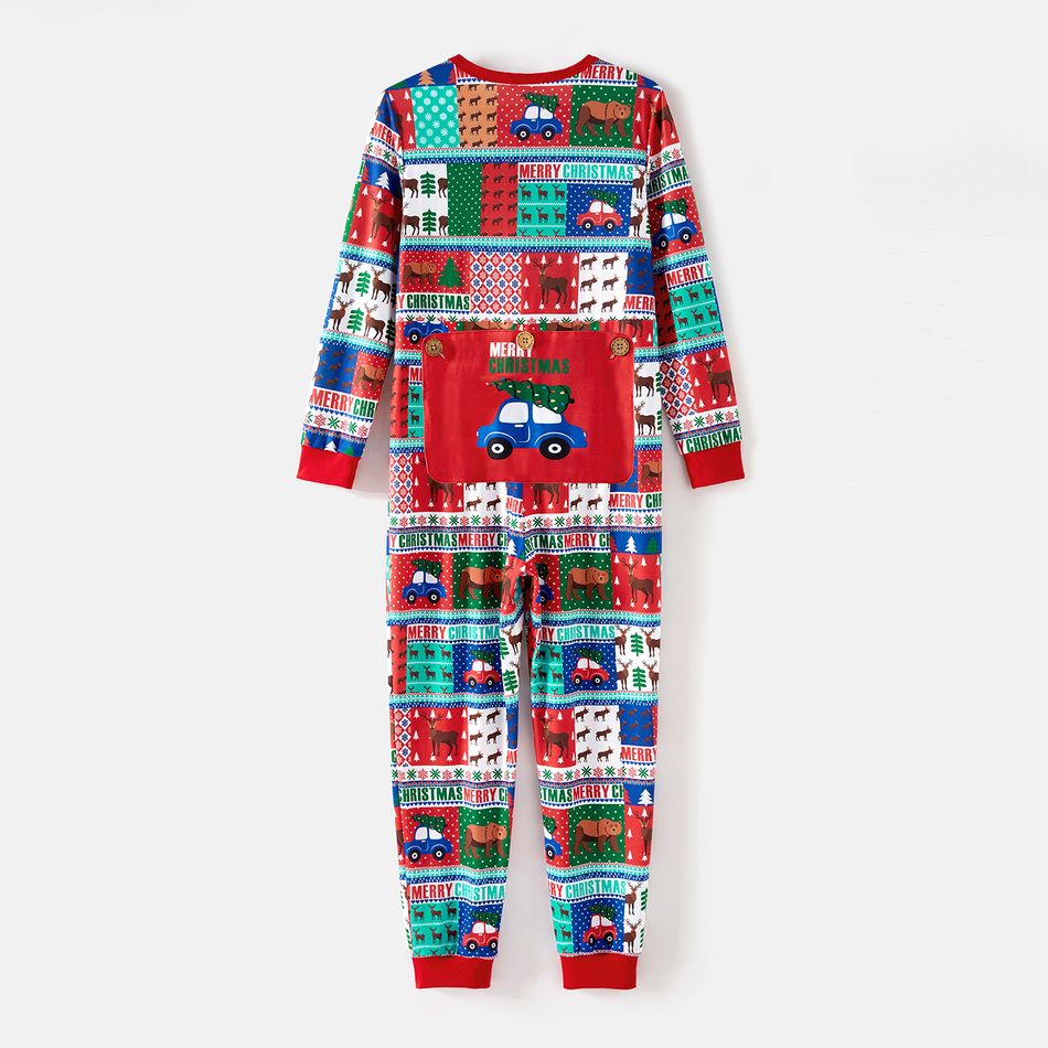 Christmas Family Matching Allover Print Long-sleeve Zipper Onesies Pajamas (Flame Resistant) Colorful big image 12