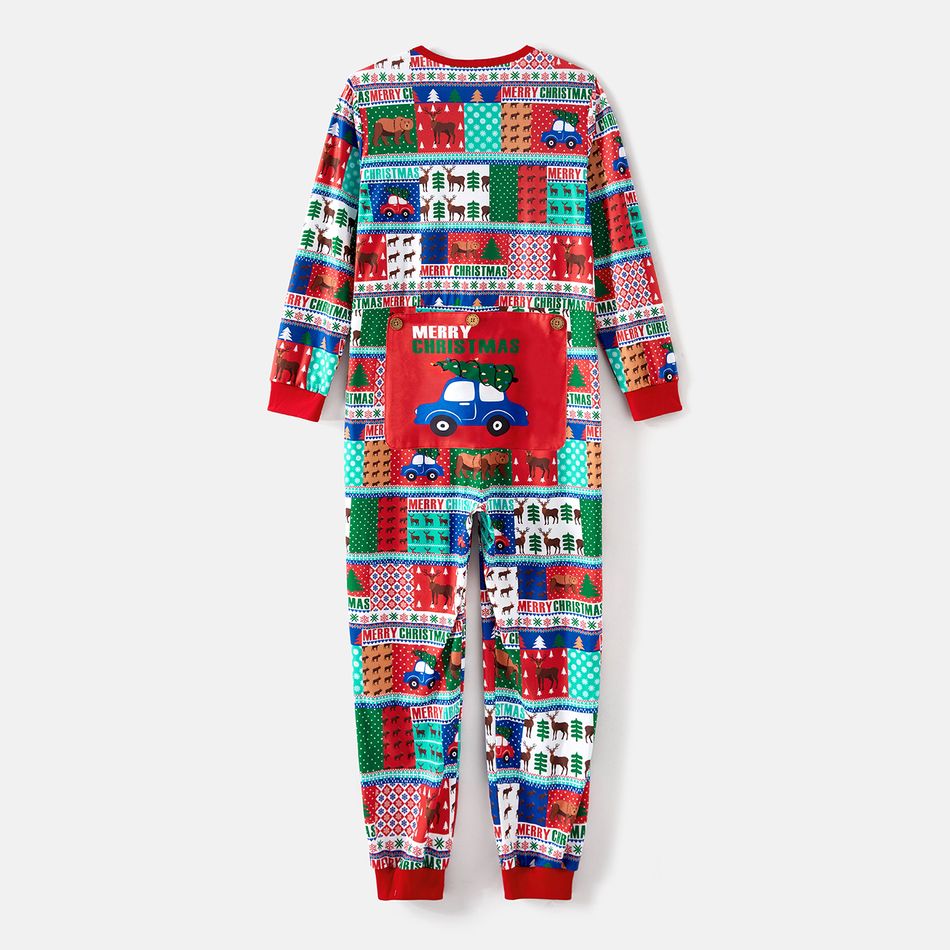 Christmas Family Matching Allover Print Long-sleeve Zipper Onesies Pajamas (Flame Resistant) Colorful big image 9