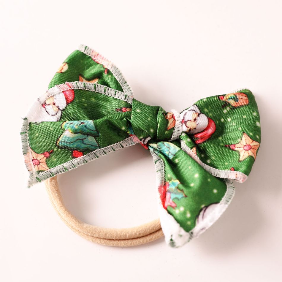 3Pcs Christmas Bow Hair Ties for Girls (Pattern Position Random) Red big image 4