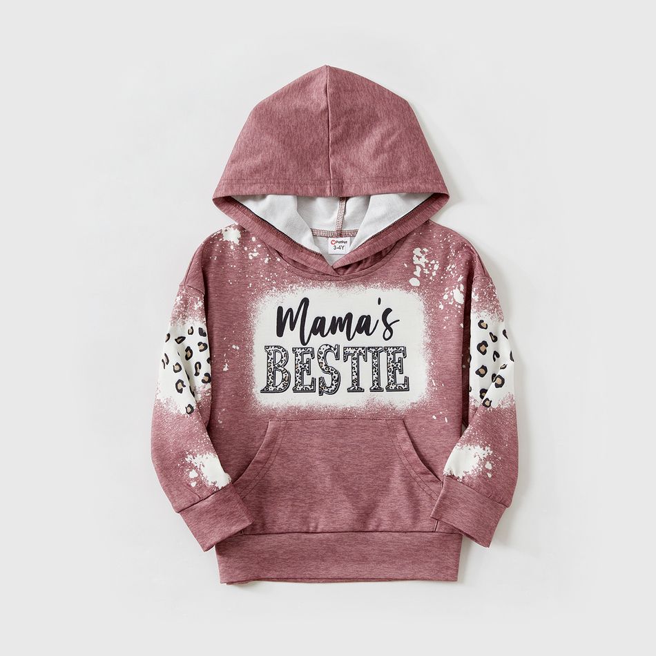 Mommy and Me Leopard Letter Print Long-sleeve Hoodies Redbeanpaste big image 6